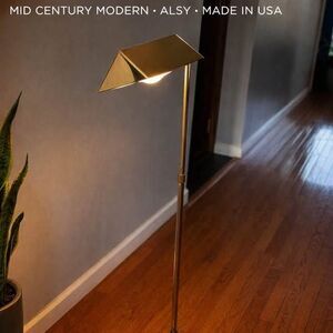 Vintage Brass Pharmacy Floor Lamp Adjustable Mid Century Modern ALSY USA